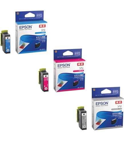 EPSON インクカートリッジ 3色セット Amazon | 【純正品 3色セット】 エプソン インクカートリッジ ソリ SOR